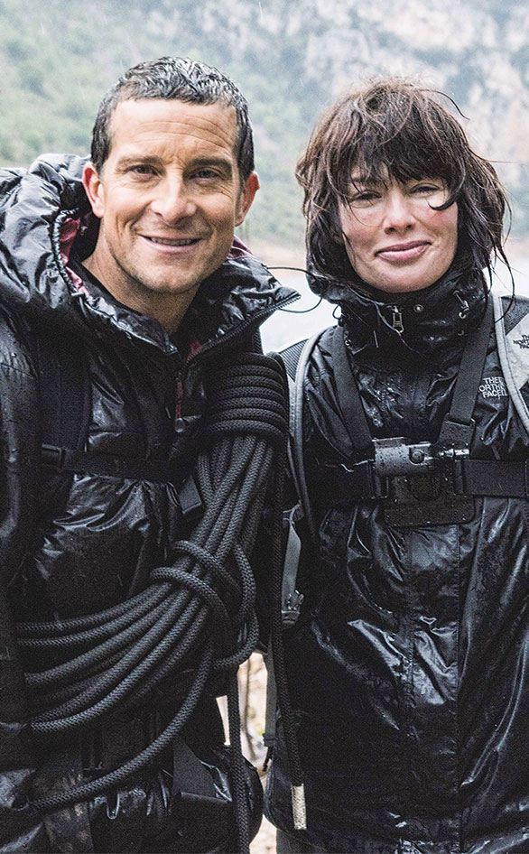 Bear Grylls and Lena Headey in "Running Wild With Bear Grylls"