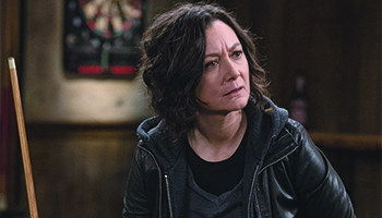 Sara Gilbert as seen in "The Conners"