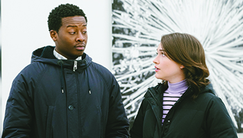 Brandon Micheal Hall and Violett Beane in "God Friended Me"