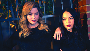 Sasha Pieterse and Janel Parrish from "Pretty Little Liars: The Perfectionists"