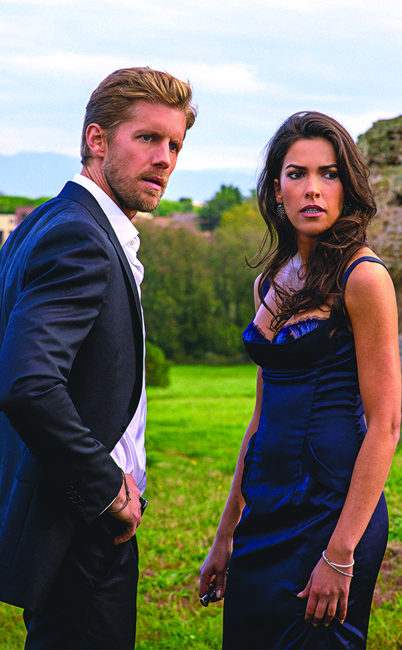 Matt Barr and Sofia Pernas in "Blood & Treasure"