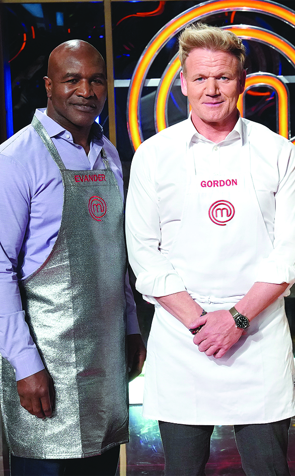 Evander Holyfield and Gordon Ramsay in "MasterChef Celebrity S