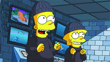 Bart and Lisa in "The Simpsons"