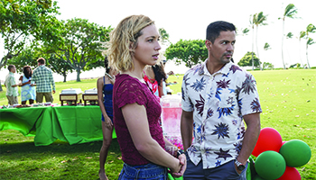 Perdita Weeks and Jay Hernandez in "Magnum P.I."