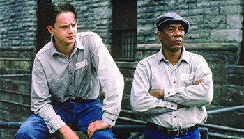 Tim Robbins and Morgan Freeman in "The Shawshank Redemption"