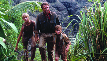 Ariana Richards, Sam Neill and Joseph Mazzello in "Jurassic Park" 