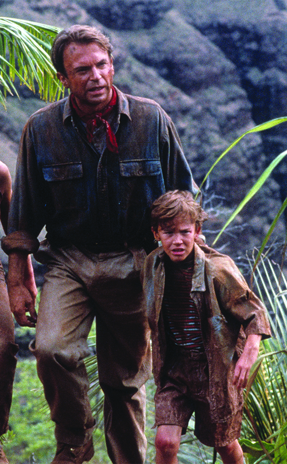 Ariana Richards, Sam Neill and Joseph Mazzello in "Jurassic Park" 