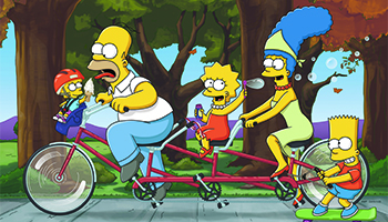 Maggie, Homer, Lisa, Marge and Bart from "The Simpsons"