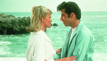 Olivia Newton-John and John Travolta as seen in "Grease"