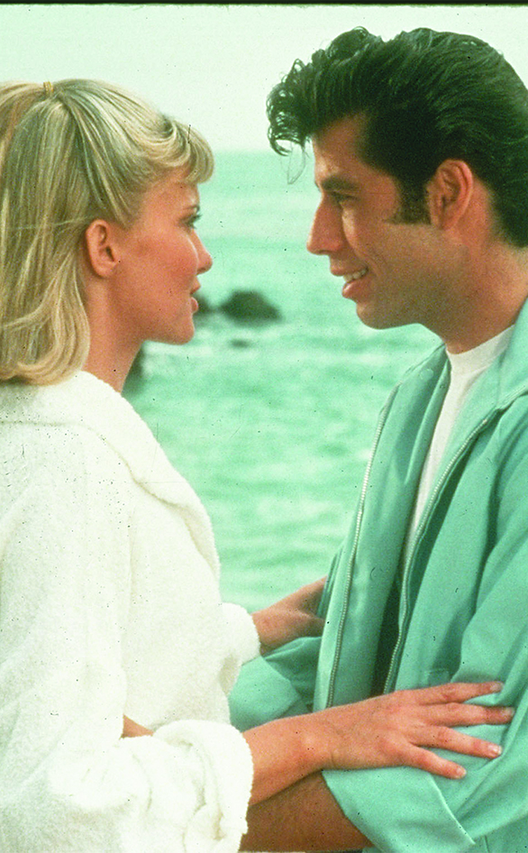 Olivia Newton-John and John Travolta as seen in "Grease"