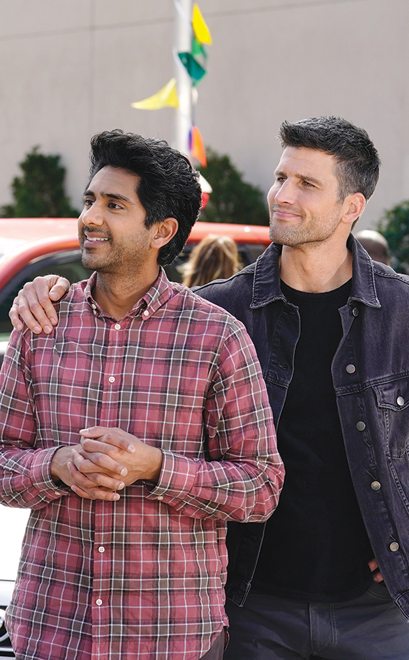 Adhir Kalyan and Parker Young in "United States of Al" 