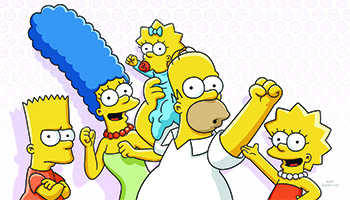 Bart, Marge, Maggie, Homer and Lisa from "The Simpsons"