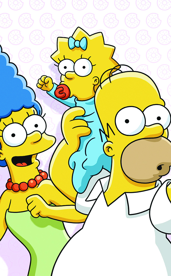 Marge, Maggie and Homer from "The Simpsons" 