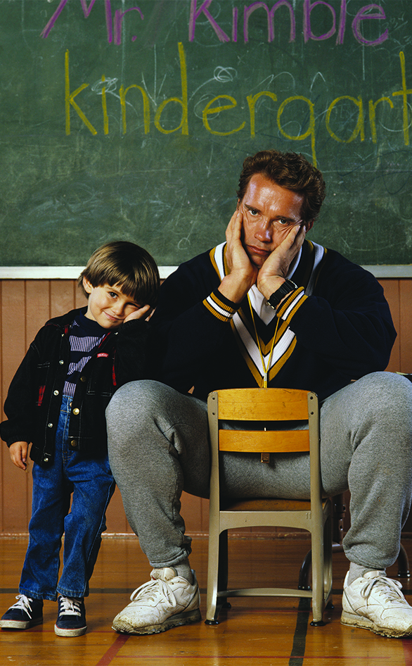 Miko Hughes and Arnold Schwarzenegger star in "Kindergarten Cop"