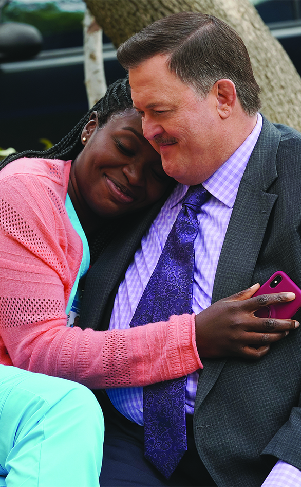 Folake Olowofoyeku and Billy Gardell star in "Bob Hearts Abishola" 