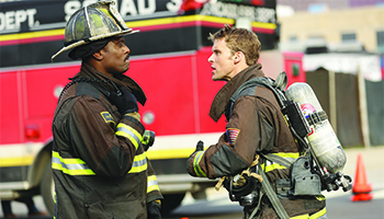 Eamonn Walker and Jesse Spencer in "Chicago Fire" 