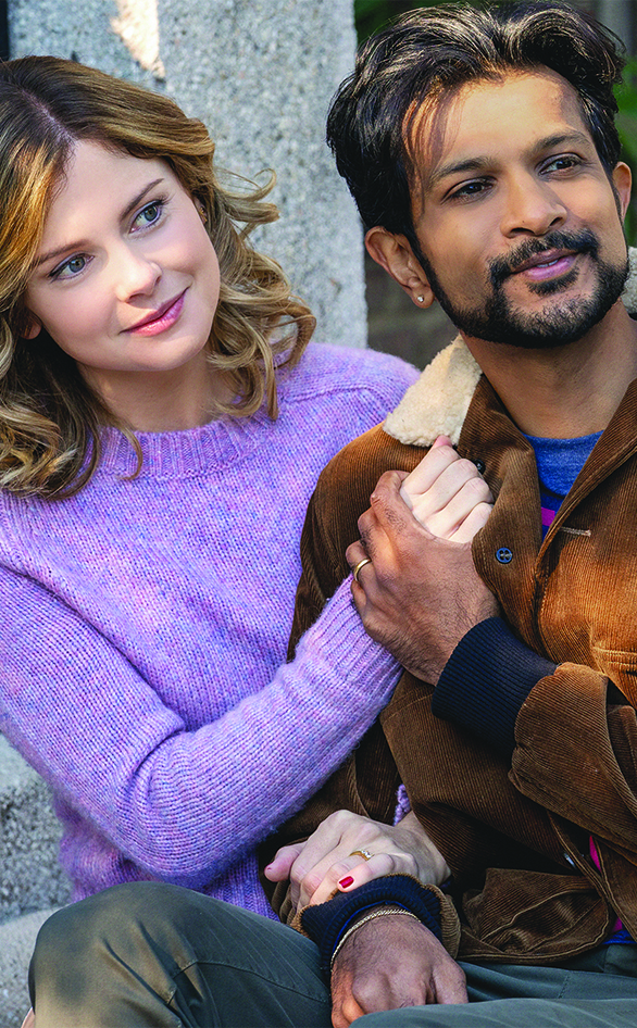 Rose McIver and Utkarsh Ambudkar in "Ghosts" 