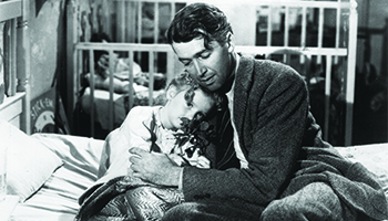 Karolyn Grimes and James Stewart in "It's a Wonderful Life"