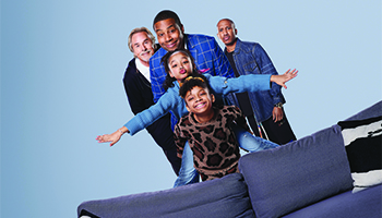 Don Johnson, Kenan Thompson, Chris Redd, and Dani and Dannah Lane from "Kenan"