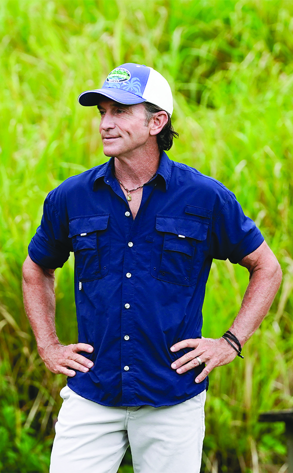 Jeff Probst hosts "Survivor"