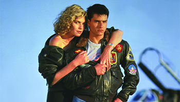 Kelly McGillis and Tom Cruise star in "Top Gun"