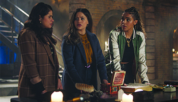 Melonie Diaz, Sarah Jeffery and Lucy Barrett in "Charmed"