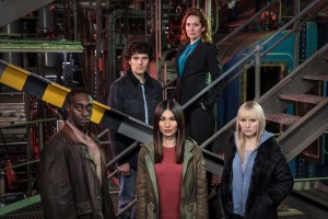 Ivanno Jeremiah, Colin Morgan, Gemma Chan, Katherine Parkinson and Emily Berrington as seen in "Humans"