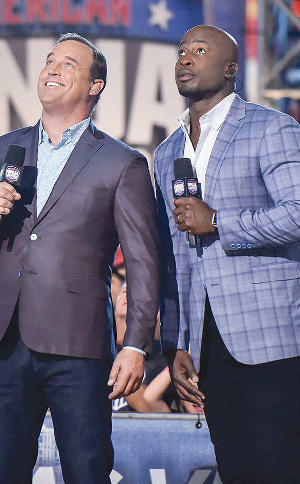 Matt Iseman and Akbar Gbajabiamila co-host "American Ninja Warrior"