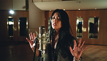 Anggun in a scene from "Silent Night: A Song for the World"