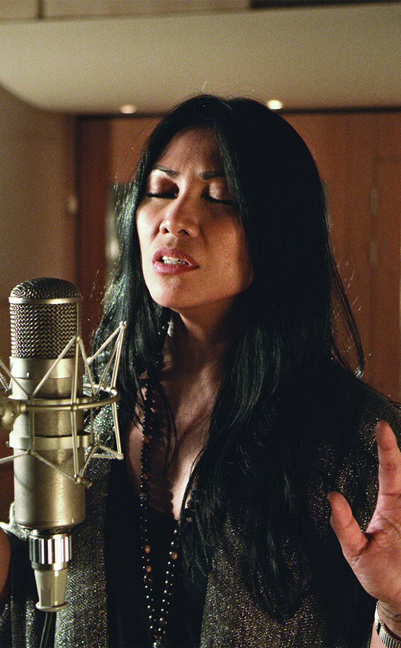 Anggun in a scene from "Silent Night: A Song for the World"